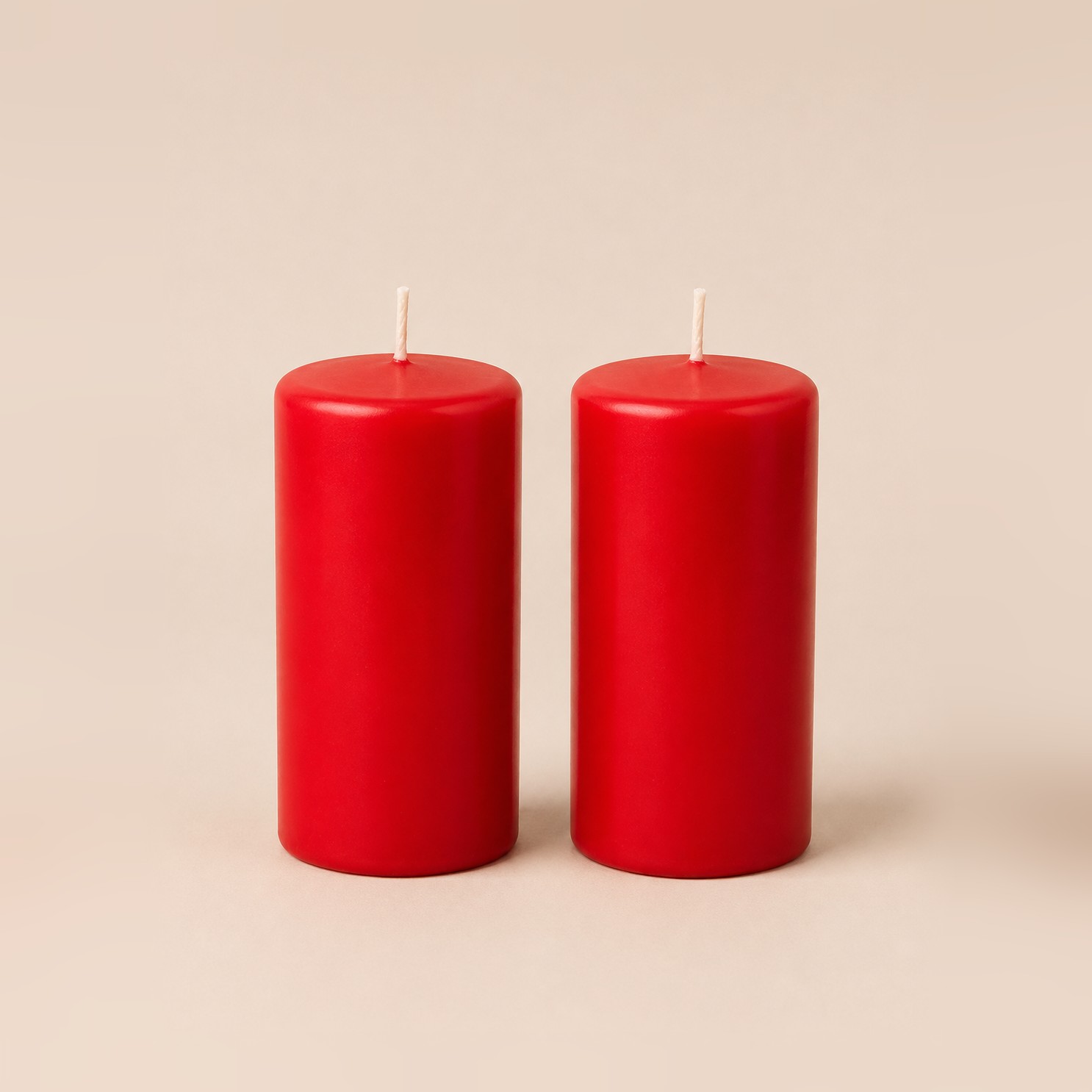 Blockljus 43 h – 2-pack, röd