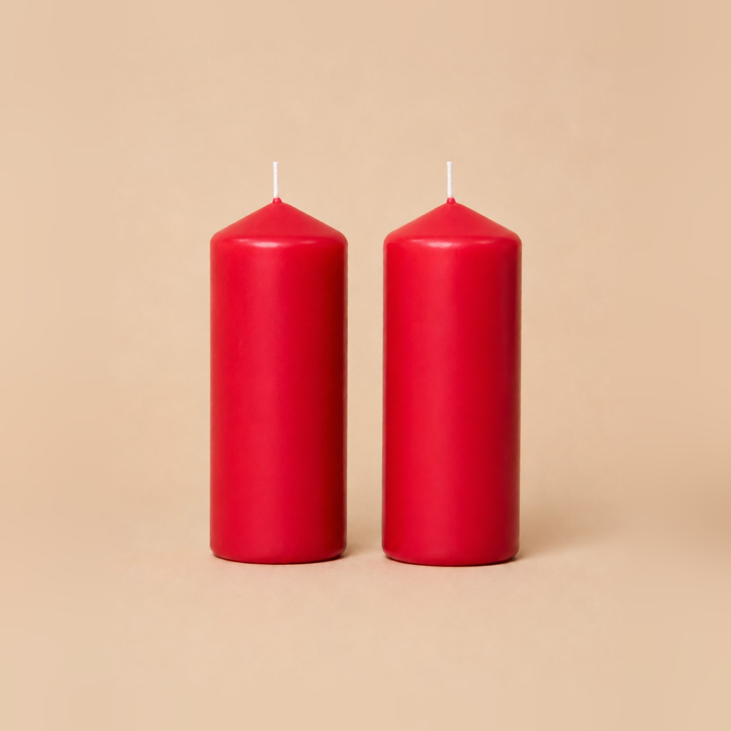 Blockljus 53 h – 2-pack, röd
