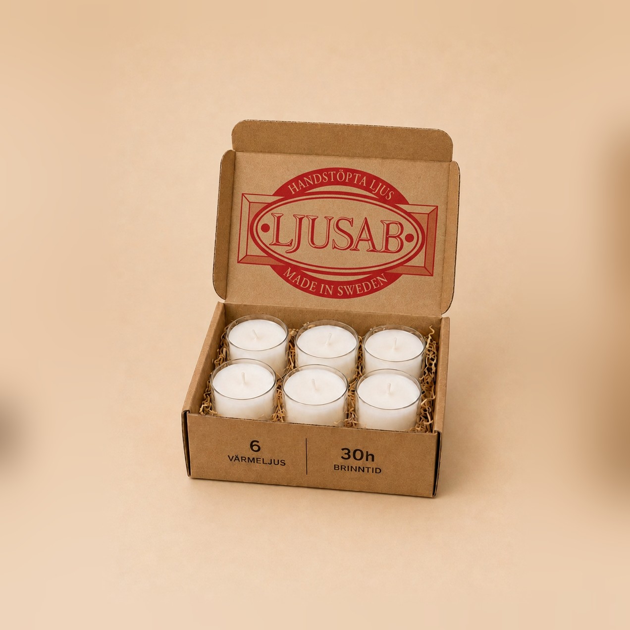 Värmeljus 30 h – 6-pack (bild 1 av 3)