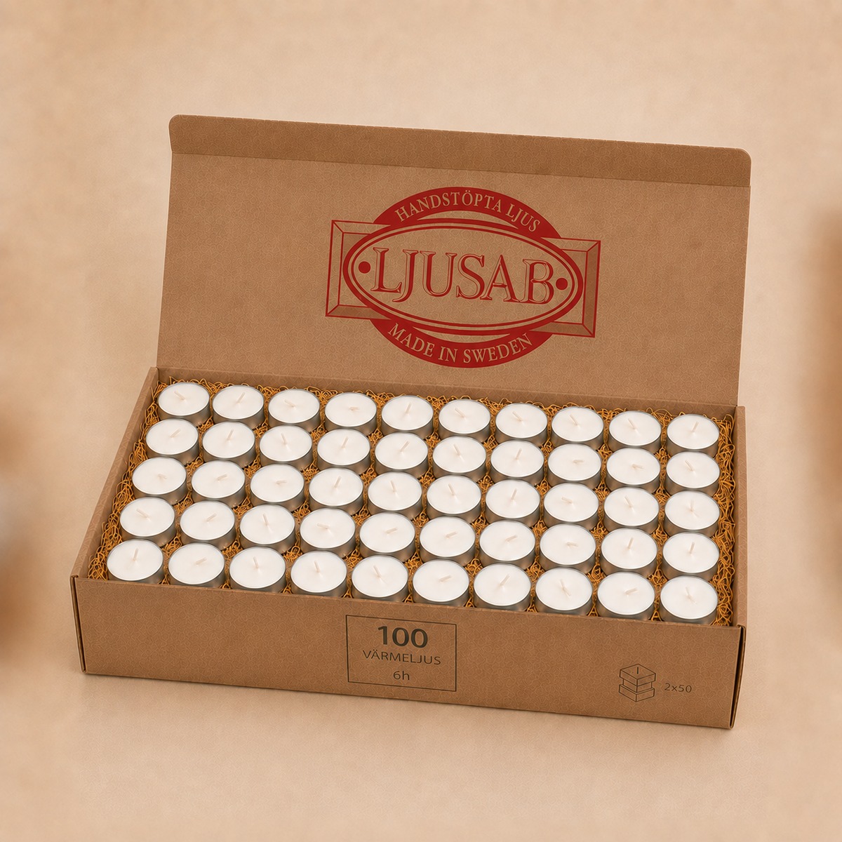 Värmeljus 6 h – 100-pack (bild 1 av 3)
